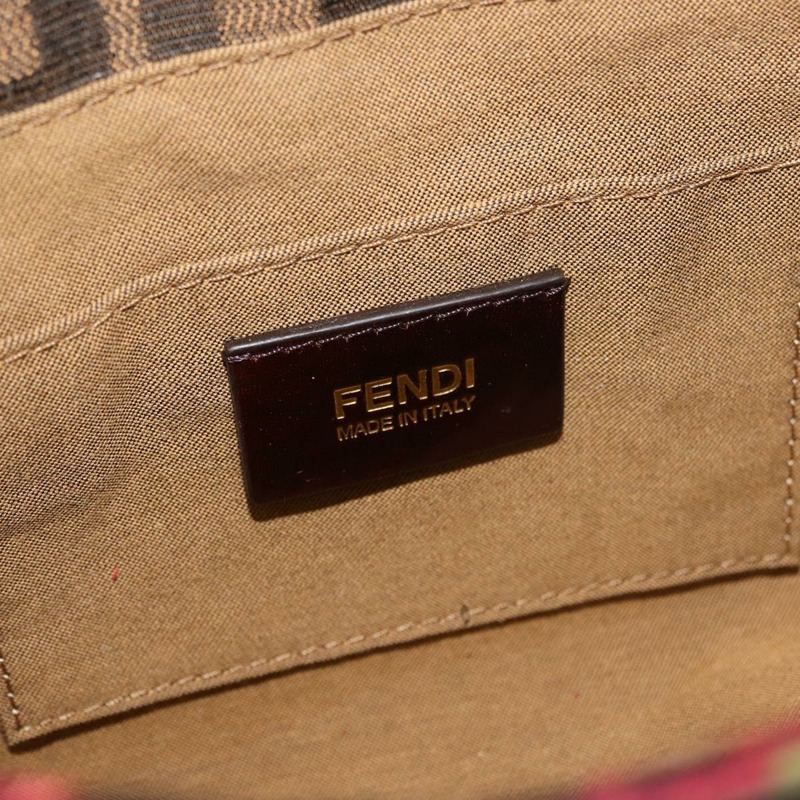 【日本直送】FENDI Zucca帆布花卉Mamma Baguette包 黑色棕色 正品 yk20436SAV-18