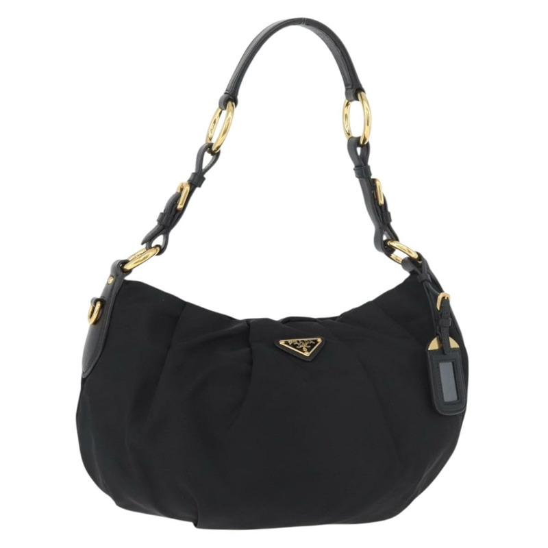 【日本直送】PRADA 黑色金色尼龍單肩包,正品 yk20420SAM-0