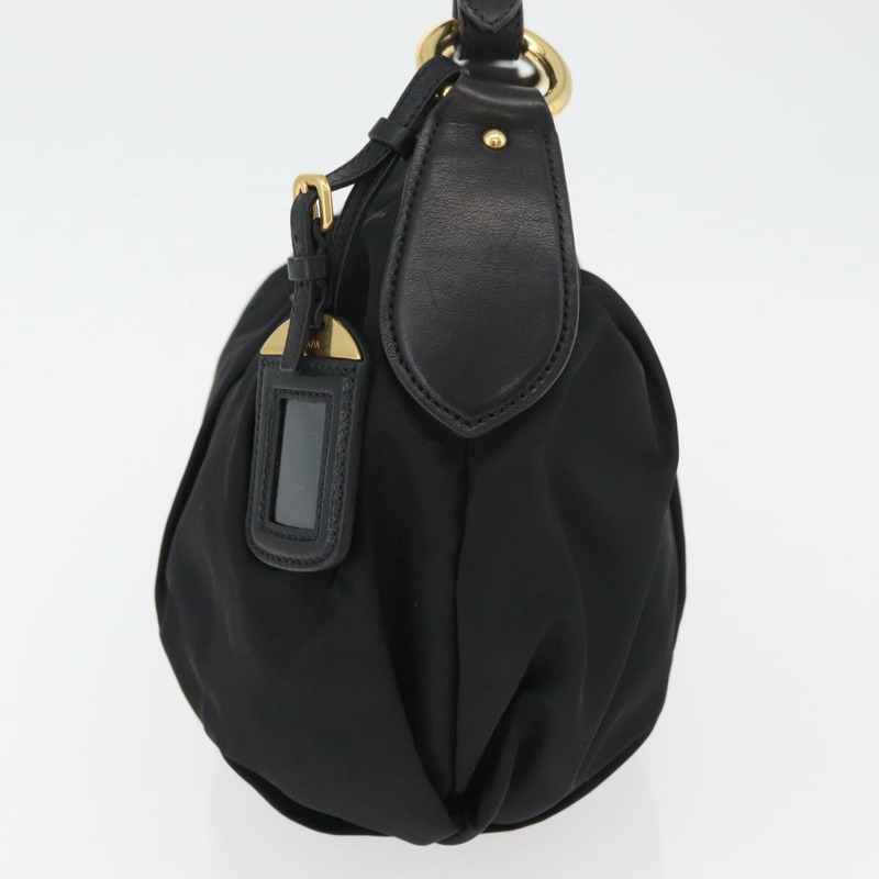 【日本直送】PRADA 黑色金色尼龍單肩包,正品 yk20420SAM-2