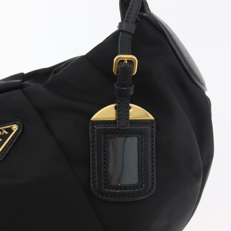 【日本直送】PRADA 黑色金色尼龍單肩包,正品 yk20420SAM-8