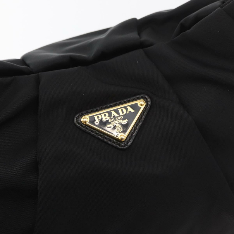 【日本直送】PRADA 黑色金色尼龍單肩包,正品 yk20420SAM-18