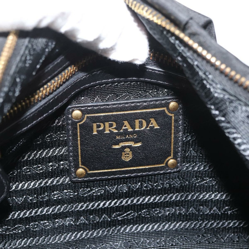 【日本直送】PRADA 黑色金色尼龍單肩包,正品 yk20420SAM-19