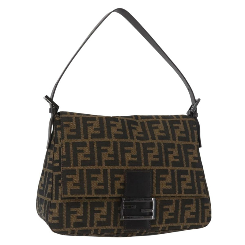 【日本直送】FENDI Zucca帆布Mamma Baguette單肩包 黑色棕色 正品 yk20443SAM-0