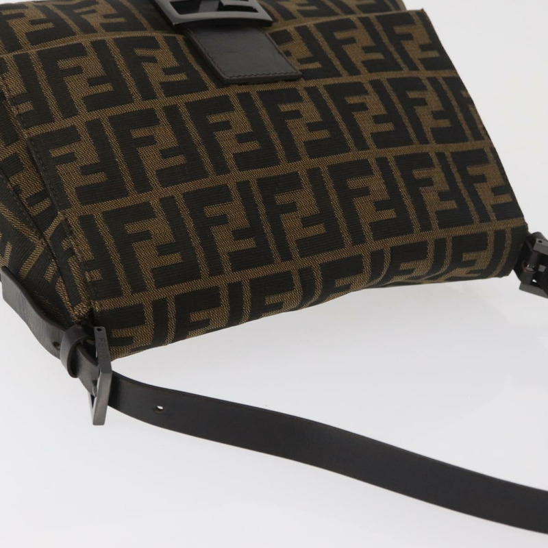 【日本直送】FENDI Zucca帆布Mamma Baguette單肩包 黑色棕色 正品 yk20443SAM-5