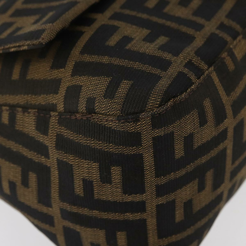 【日本直送】FENDI Zucca帆布Mamma Baguette單肩包 黑色棕色 正品 yk20443SAM-13