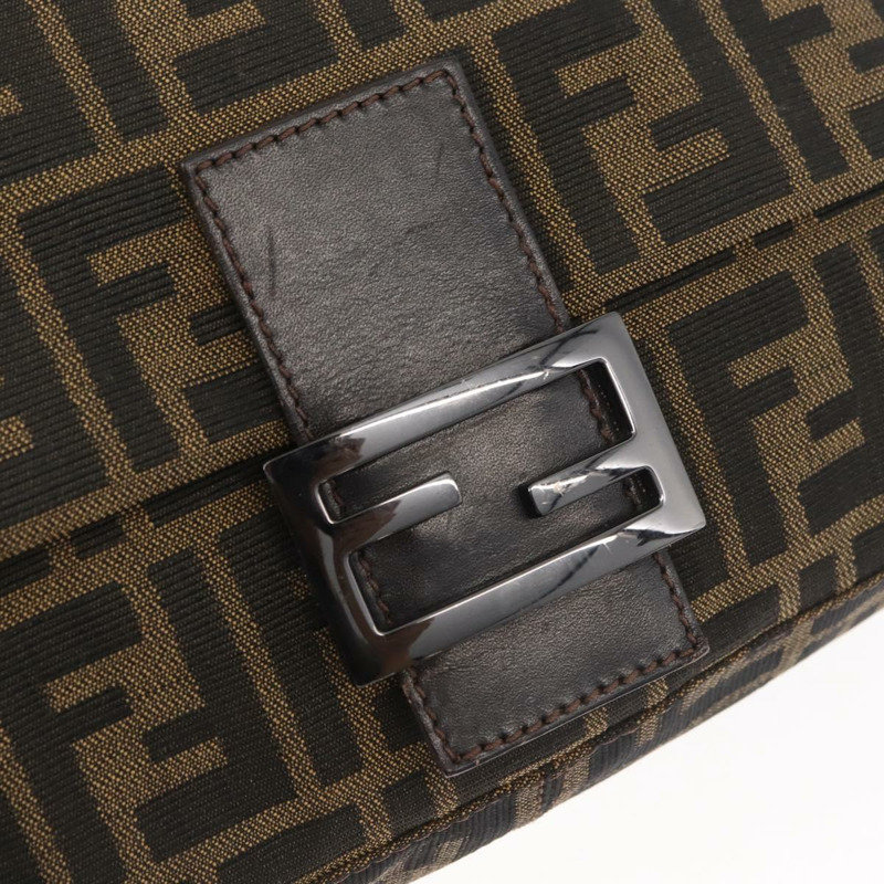 【日本直送】FENDI Zucca帆布Mamma Baguette單肩包 黑色棕色 正品 yk20443SAM-18