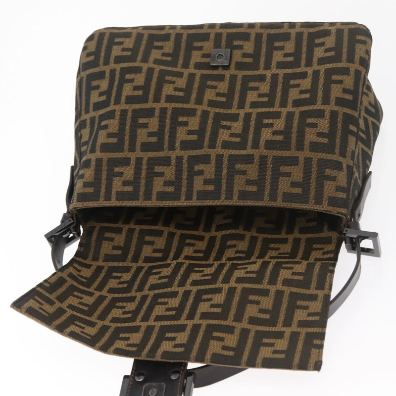 【日本直送】FENDI Zucca帆布Mamma Baguette單肩包 黑色棕色 正品 yk20443SAM-19
