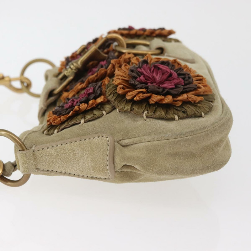 【日本直送】Miu Miu 鏈條單肩包 麂皮 米色 金色 正品 181905M-3