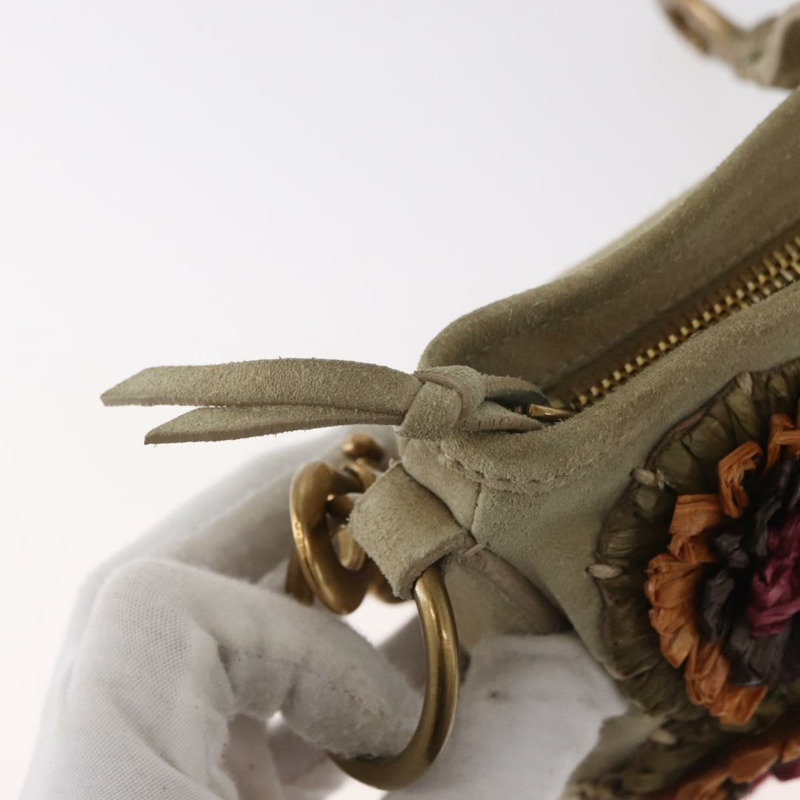 【日本直送】Miu Miu 鏈條單肩包 麂皮 米色 金色 正品 181905M-8
