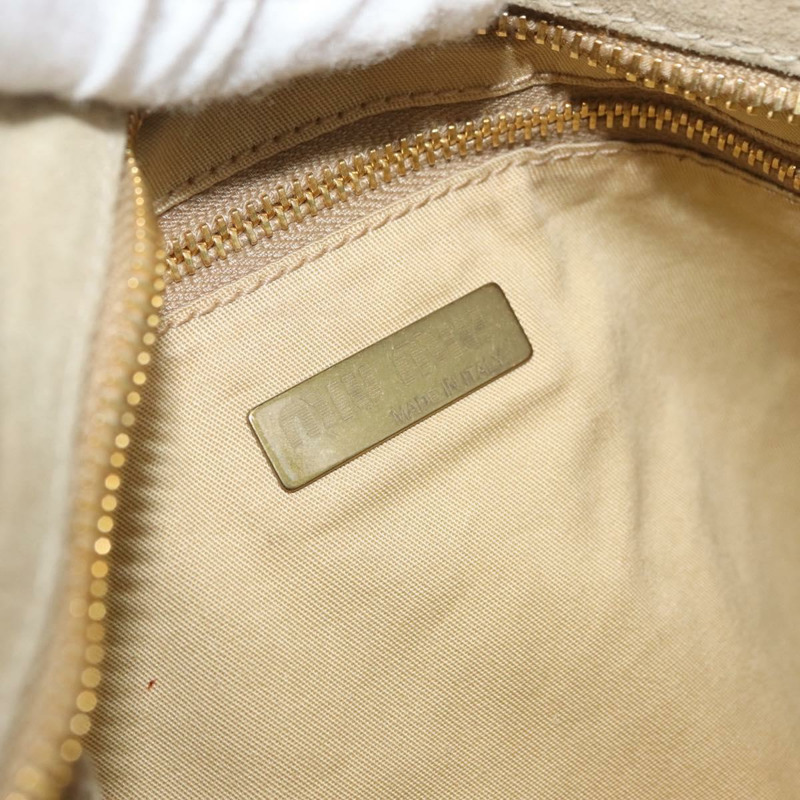 【日本直送】Miu Miu 鏈條單肩包 麂皮 米色 金色 正品 181905M-21