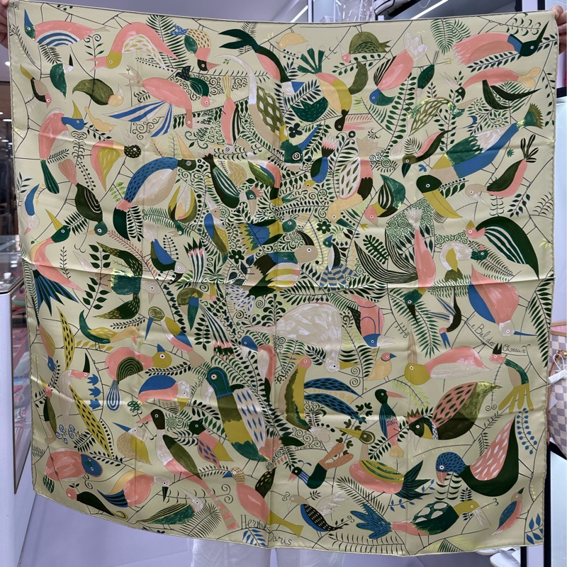 Hermes 愛馬仕 絲巾 鳥兒的舞會 90*90cm-0