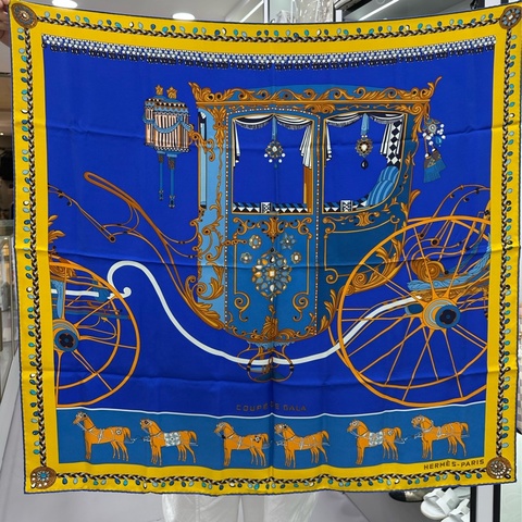 愛馬仕 華麗馬車絲巾，90×90cm