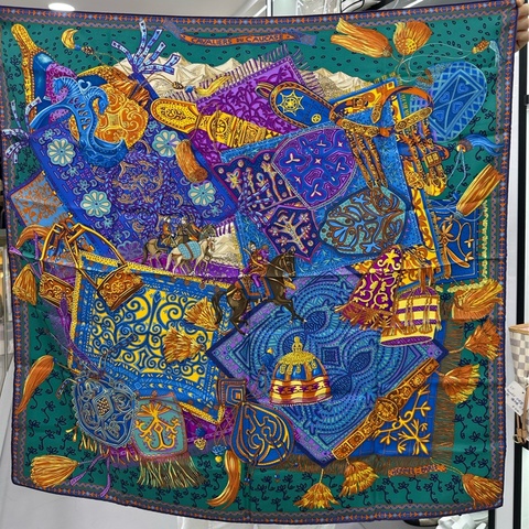 Hermes 愛馬仕 高加索騎士 絲巾 90*90