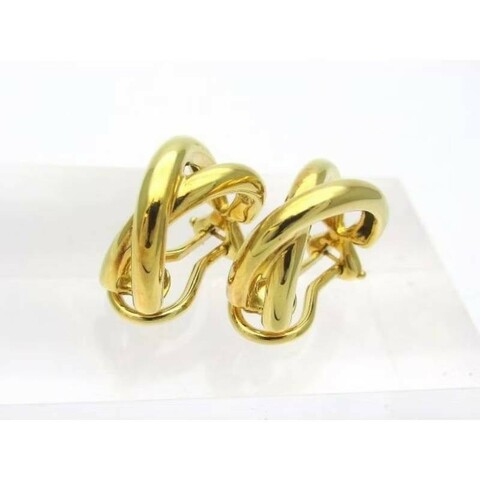 Tiffany & Co. Paloma Picasso 18K金 交織黃金古董耳環 耳夾