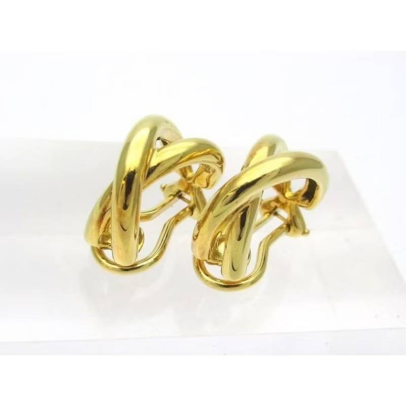 Tiffany & Co. Paloma Picasso 18K金 交織黃金古董耳環 耳夾-0