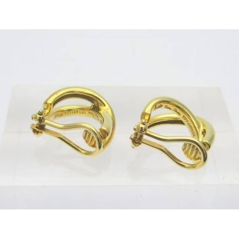 Tiffany & Co. Paloma Picasso 18K金 交織黃金古董耳環 耳夾-4