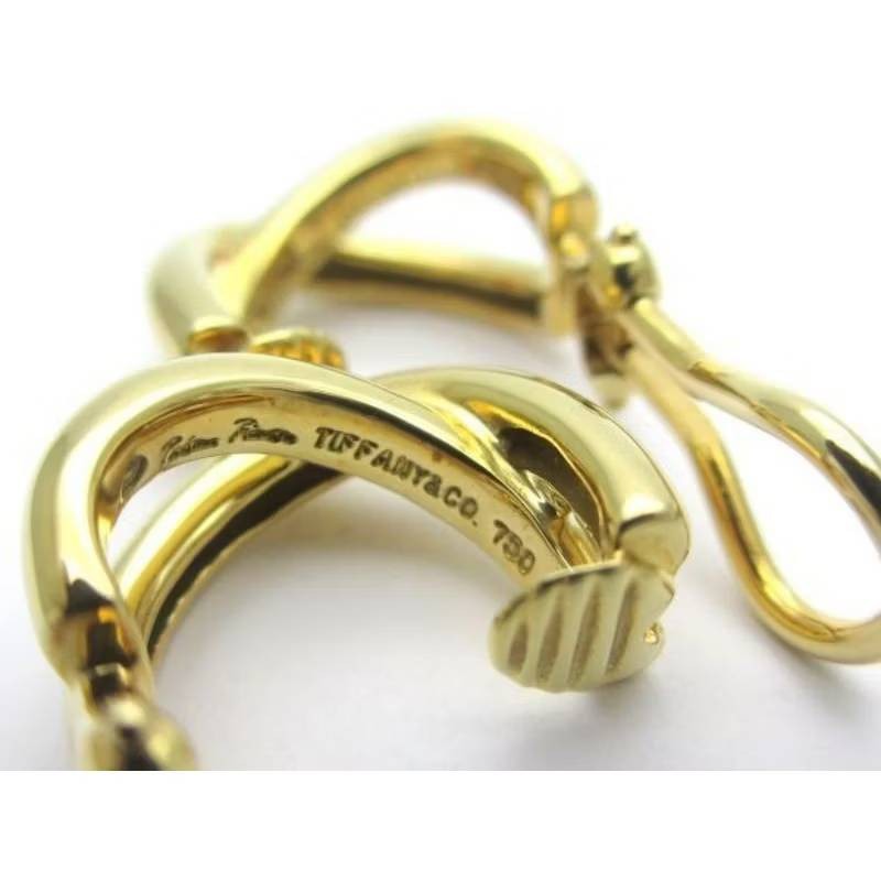Tiffany & Co. Paloma Picasso 18K金 交織黃金古董耳環 耳夾-6