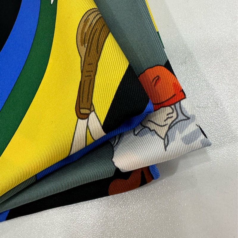 Hermes 愛馬仕 網球主題運動場絲巾 90*90cm-2