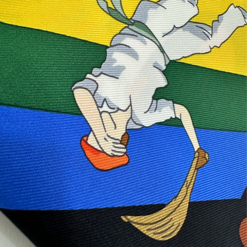 Hermes 愛馬仕 網球主題運動場絲巾 90*90cm-3