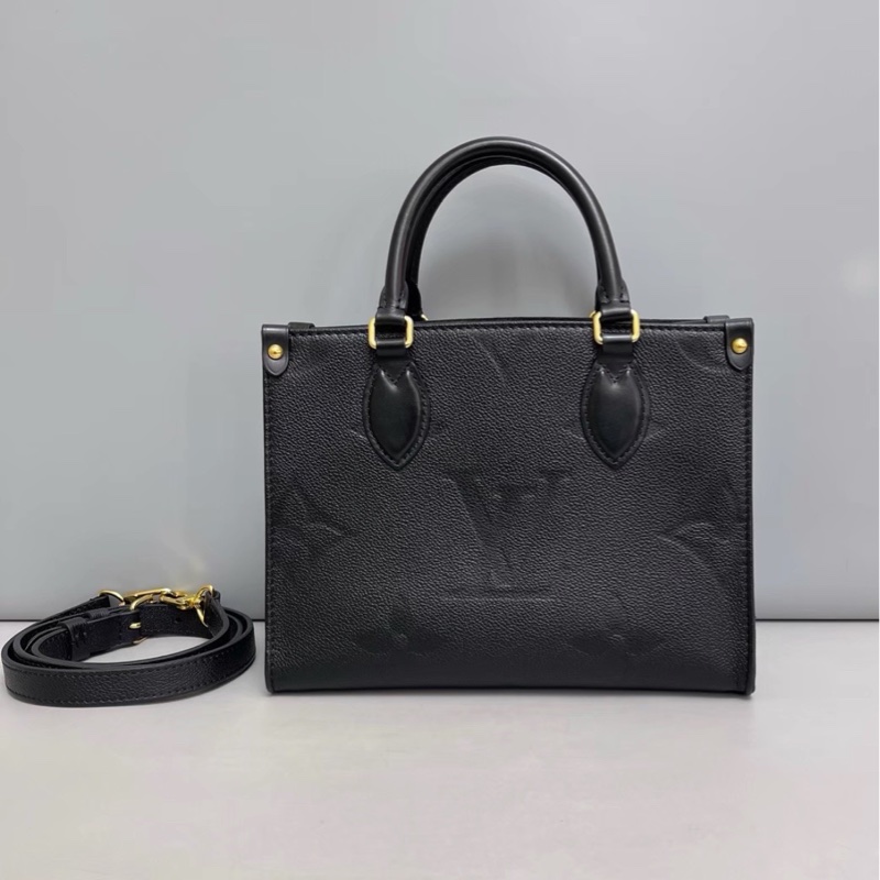 Louis Vuitton路易威登Onthego小號黑色全皮壓紋Tote芯片款♻️-11