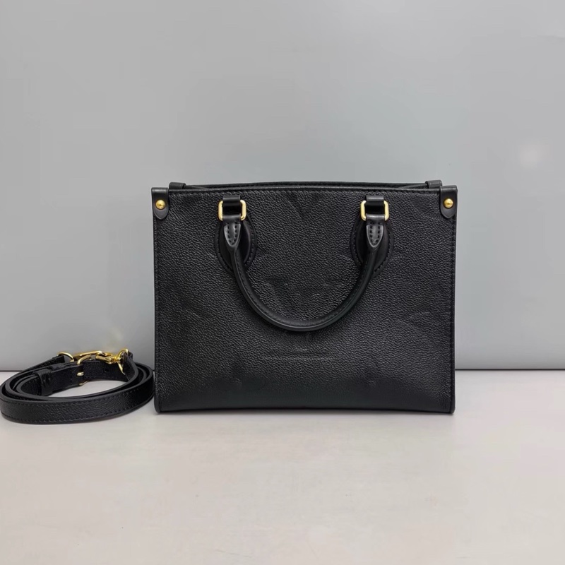 Louis Vuitton路易威登Onthego小號黑色全皮壓紋Tote芯片款♻️-12
