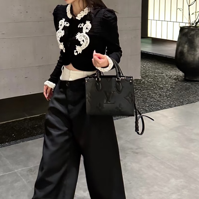Louis Vuitton路易威登Onthego小號黑色全皮壓紋Tote芯片款♻️-23