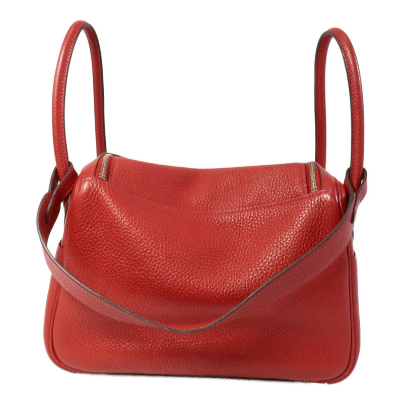 HERMES Clemence皮革Lindy 26手挽肩背兩用袋Rouge Garance-2