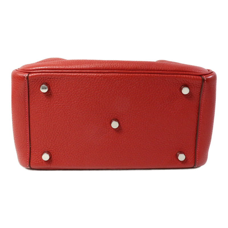 HERMES Clemence皮革Lindy 26手挽肩背兩用袋Rouge Garance-3