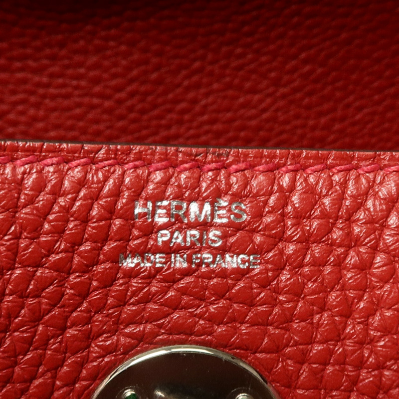 HERMES Clemence皮革Lindy 26手挽肩背兩用袋Rouge Garance-5