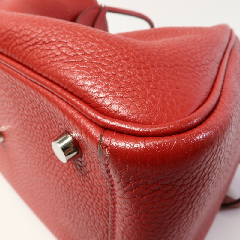 HERMES Clemence皮革Lindy 26手挽肩背兩用袋Rouge Garance-11