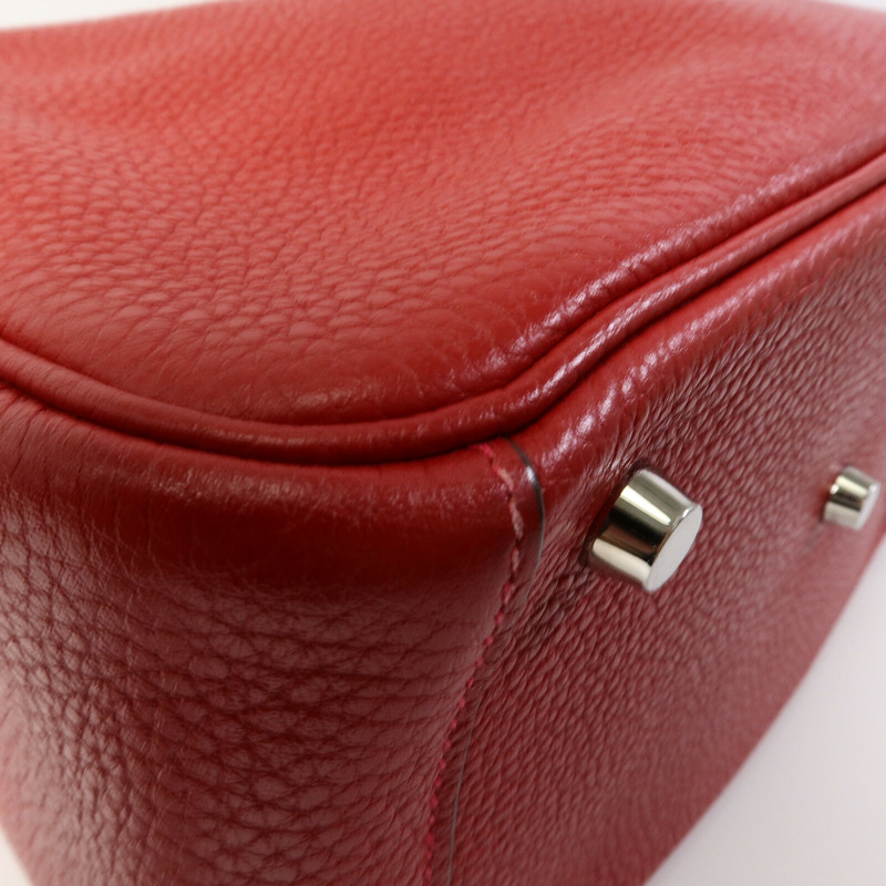 HERMES Clemence皮革Lindy 26手挽肩背兩用袋Rouge Garance-12