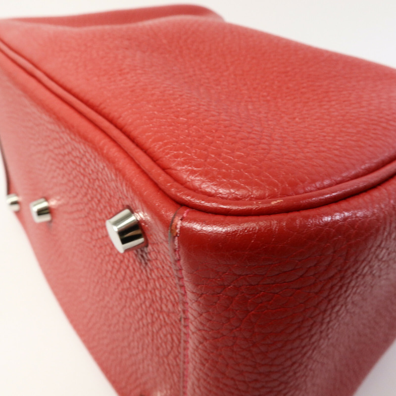 HERMES Clemence皮革Lindy 26手挽肩背兩用袋Rouge Garance-13