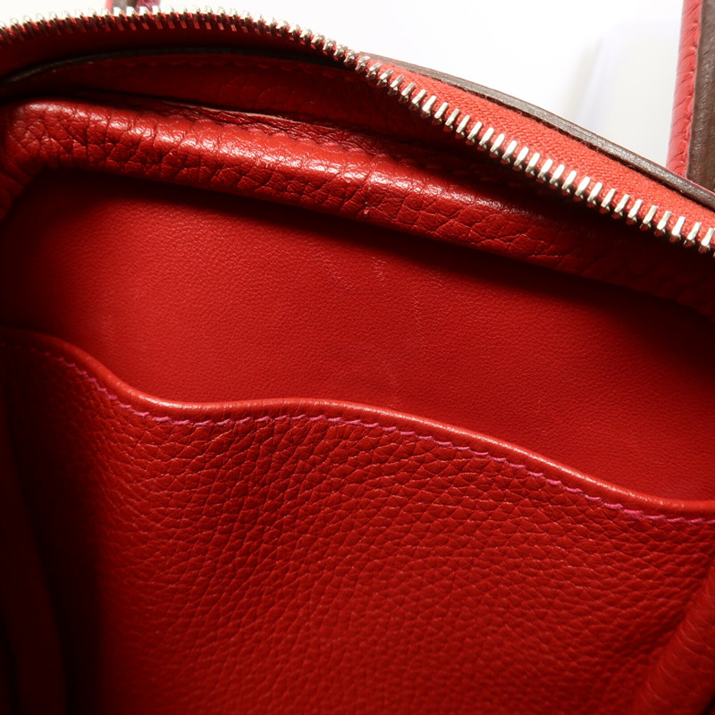 HERMES Clemence皮革Lindy 26手挽肩背兩用袋Rouge Garance-14