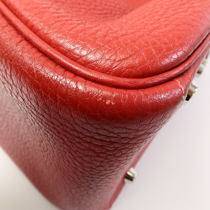 HERMES Clemence皮革Lindy 26手挽肩背兩用袋Rouge Garance-18