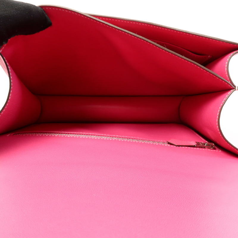 HERMES Epsom皮革Constance 24肩背袋Rose Tyrien-5
