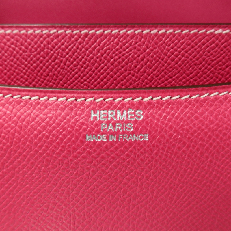 HERMES Epsom皮革Constance 24肩背袋Rose Tyrien-6