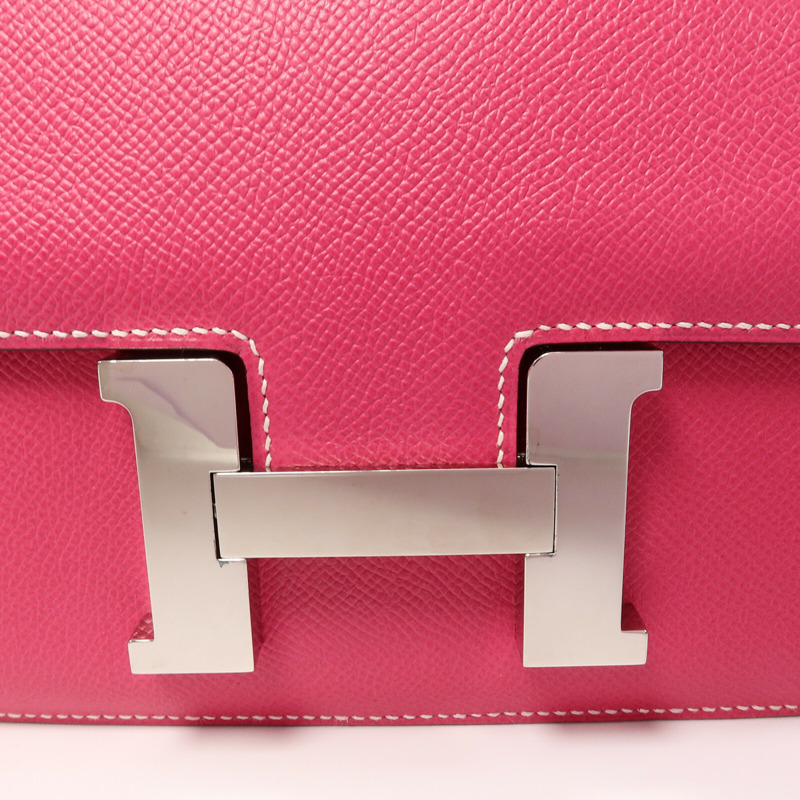 HERMES Epsom皮革Constance 24肩背袋Rose Tyrien-8