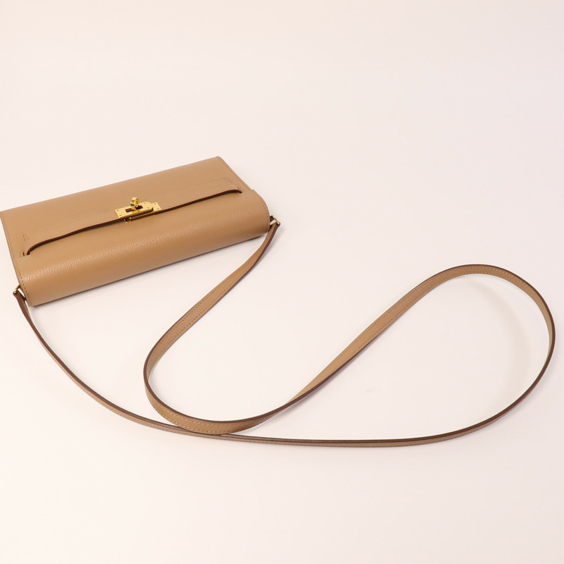 HERMES Chevre皮革Kelly To Go肩背袋Quebracho-8