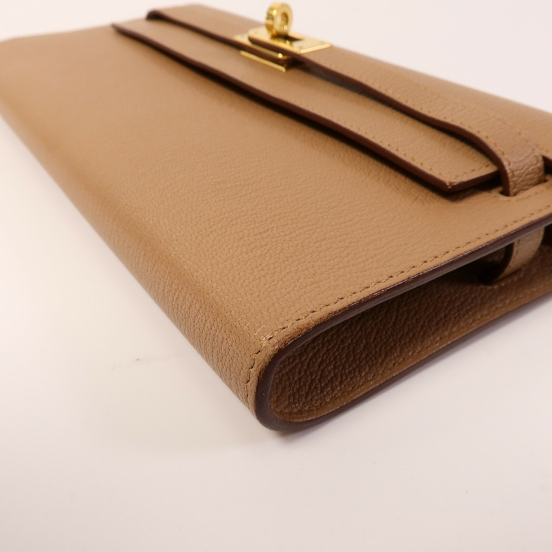 HERMES Chevre皮革Kelly To Go肩背袋Quebracho-11