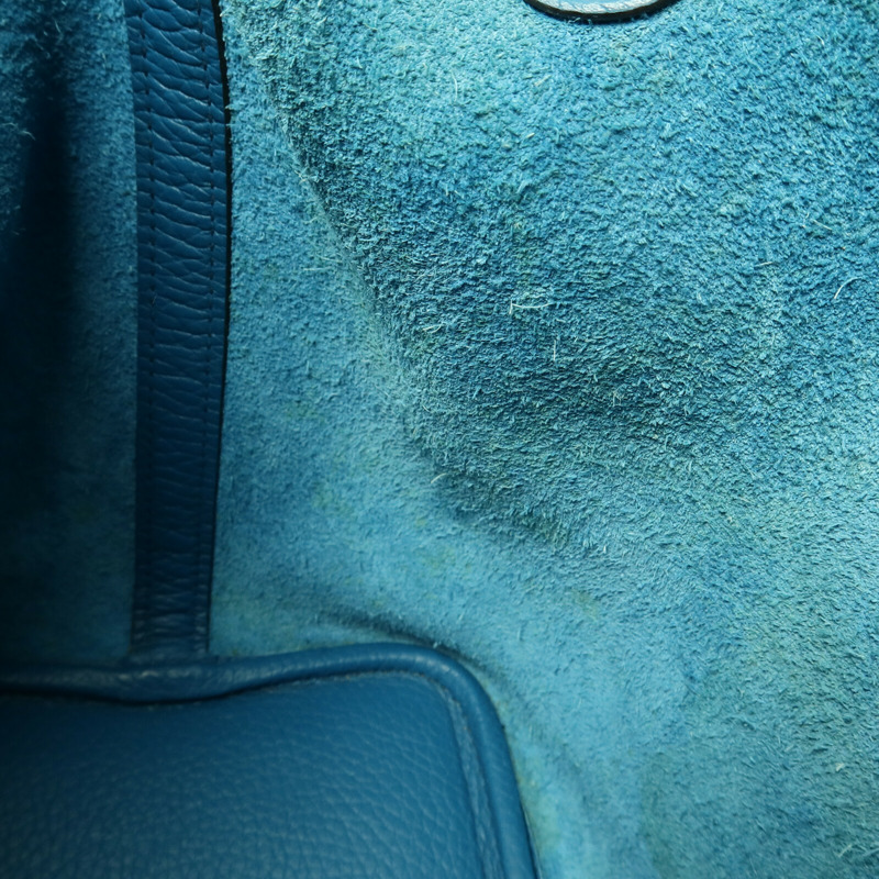 HERMES Clemence皮革Picotin PM手挽袋Blue Colvert-16