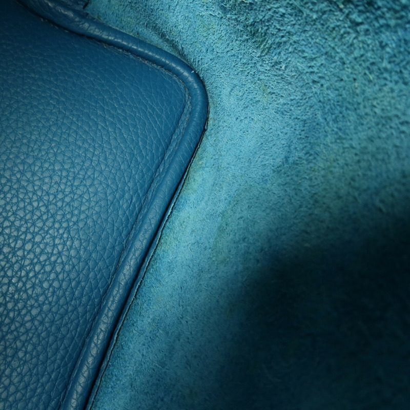 HERMES Clemence皮革Picotin PM手挽袋Blue Colvert-17