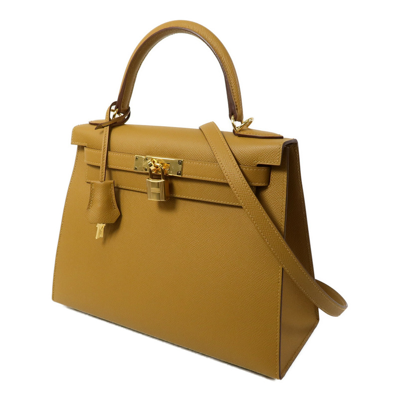 HERMES Epsom皮革Kelly 28手挽肩背兩用袋Sesame-1