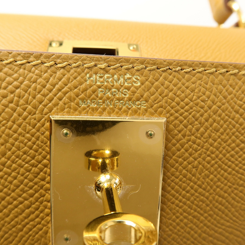 HERMES Epsom皮革Kelly 28手挽肩背兩用袋Sesame-5
