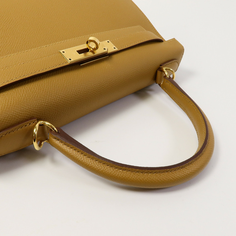 HERMES Epsom皮革Kelly 28手挽肩背兩用袋Sesame-9