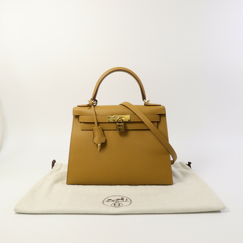 HERMES Epsom皮革Kelly 28手挽肩背兩用袋Sesame-11