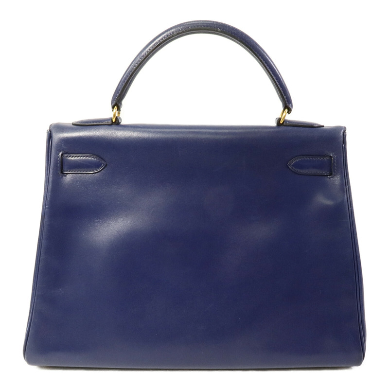 HERMES Box皮革Kelly 32手挽肩背兩用袋Blue-2
