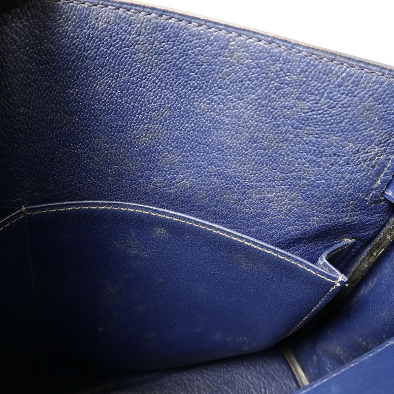 HERMES Box皮革Kelly 32手挽肩背兩用袋Blue-17