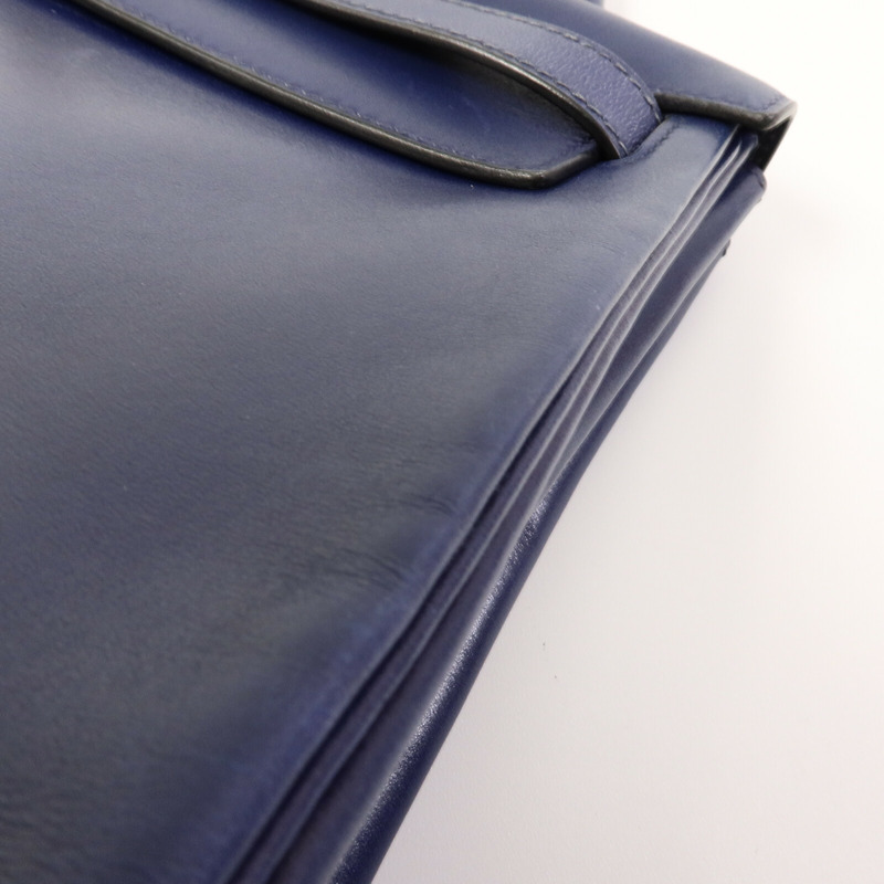 HERMES Box皮革Kelly 32手挽肩背兩用袋Blue-22