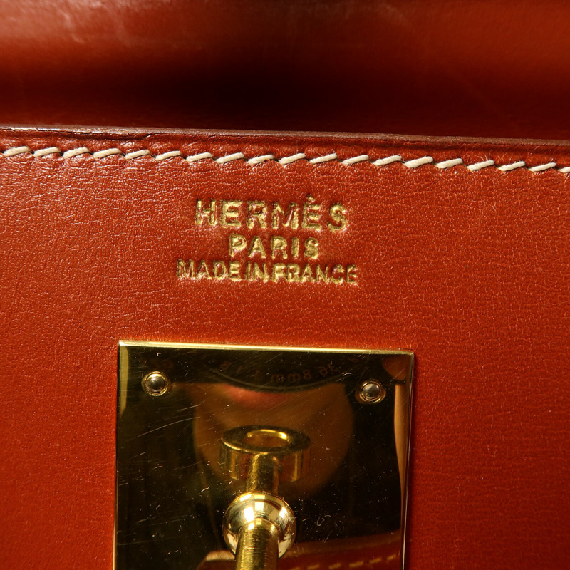 HERMES Box皮革Kelly 32手挽袋-5