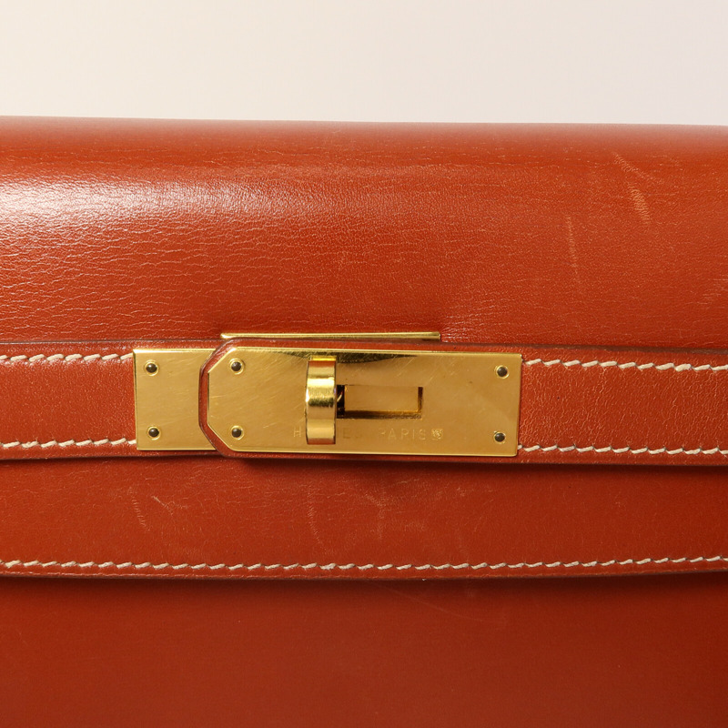 HERMES Box皮革Kelly 32手挽袋-7